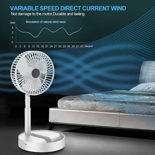 Adjustable Height Telescopic Rechargeable  Fan